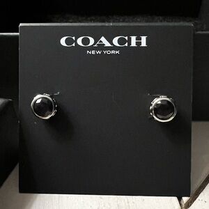 Coach black and silver studs